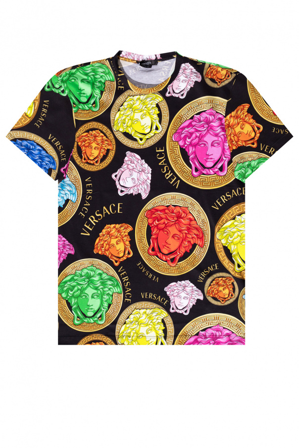 【関税&送料込】Versace Confezione Da Due T-Shirt Green 'La Maschera' printed T - SchaferandweinerShops Japan